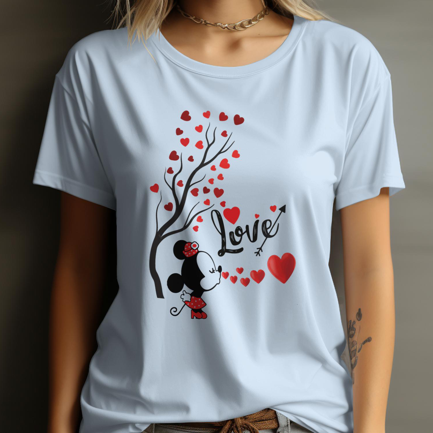 Women's Love Print T-Shirt – Casual Short Sleeve Jersey Top for Girls & Ladies | Soft & Stylish Everyday Wear