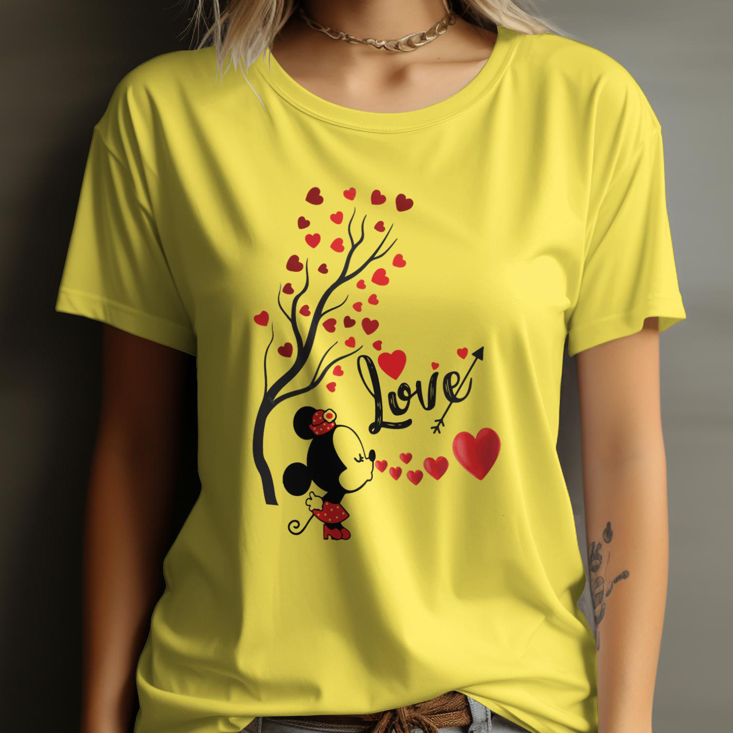 Women's Love Print T-Shirt – Casual Short Sleeve Jersey Top for Girls & Ladies | Soft & Stylish Everyday Wear