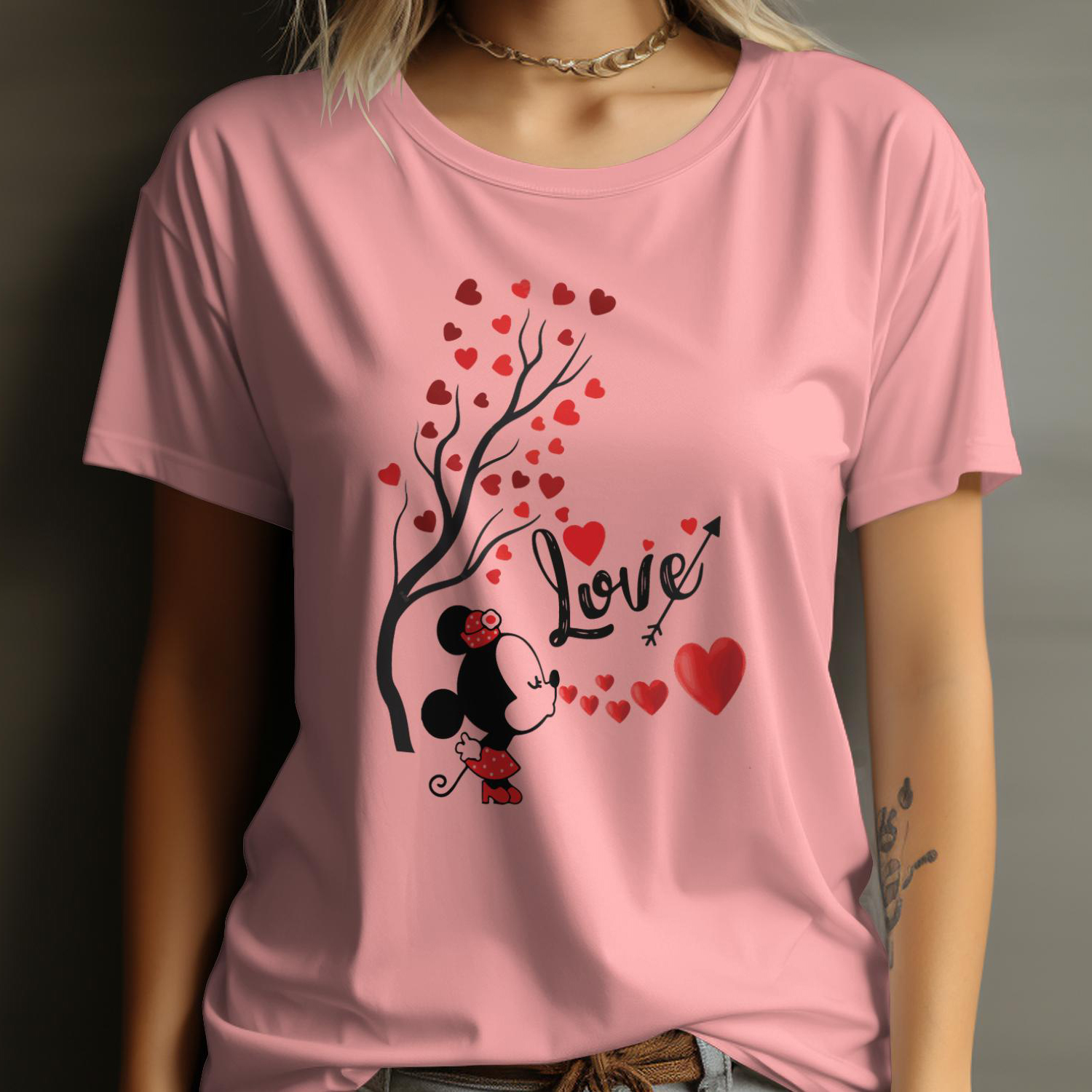 Women's Love Print T-Shirt – Casual Short Sleeve Jersey Top for Girls & Ladies | Soft & Stylish Everyday Wear