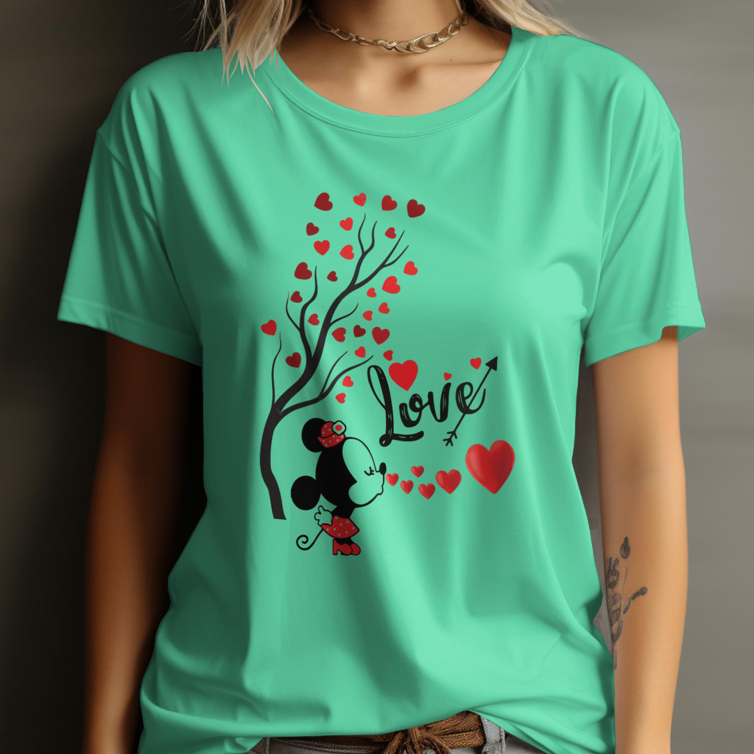 Women's Love Print T-Shirt – Casual Short Sleeve Jersey Top for Girls & Ladies | Soft & Stylish Everyday Wear